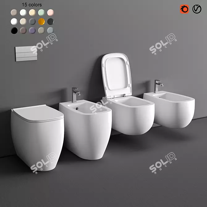 Alice Ceramica NUR Wall Hung Toilet 3D model image 1