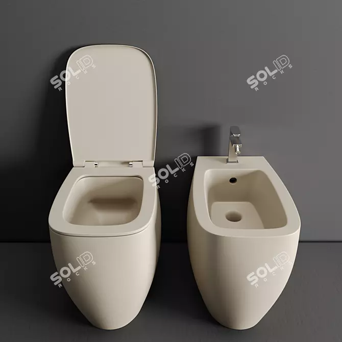 Alice Ceramica NUR Wall Hung Toilet 3D model image 2