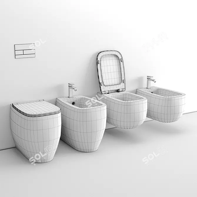 Alice Ceramica NUR Wall Hung Toilet 3D model image 5