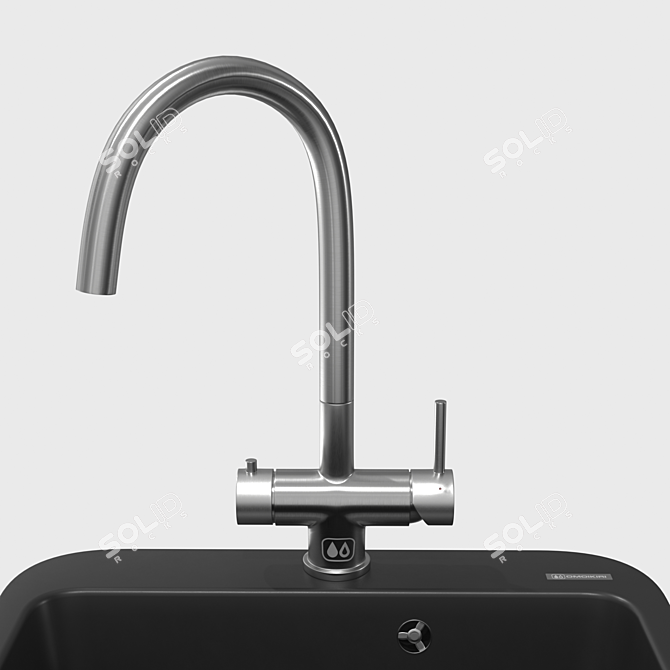 Omoikiri Tasogare-51-BL: Stylish Inset Sink & Faucet Bundle 3D model image 4