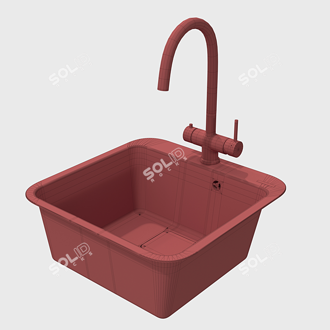 Omoikiri Tasogare-51-BL: Stylish Inset Sink & Faucet Bundle 3D model image 5
