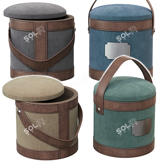 Natuzzi PIF PAF: Stylish Storage Pouf 3D model image 1