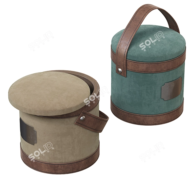 Natuzzi PIF PAF: Stylish Storage Pouf 3D model image 3