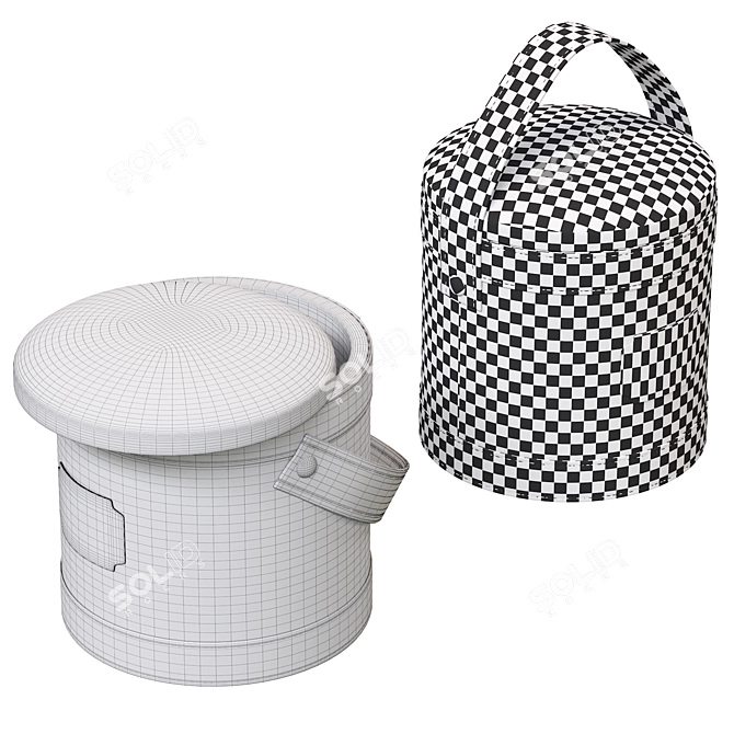 Natuzzi PIF PAF: Stylish Storage Pouf 3D model image 4