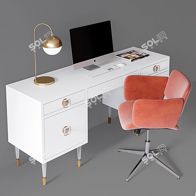 Stylish CB2 & Anthropologie Office Set 3D model image 4