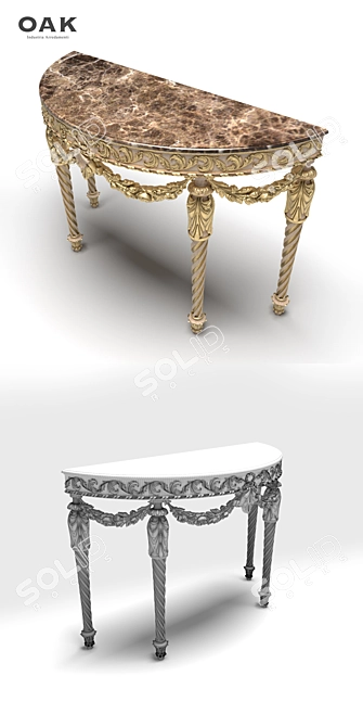 Galleria Collection Golden Leaf Wood Console 3D model image 3
