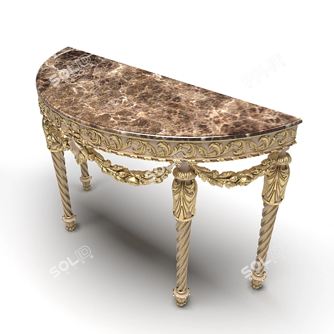 Galleria Collection Golden Leaf Wood Console 3D model image 6