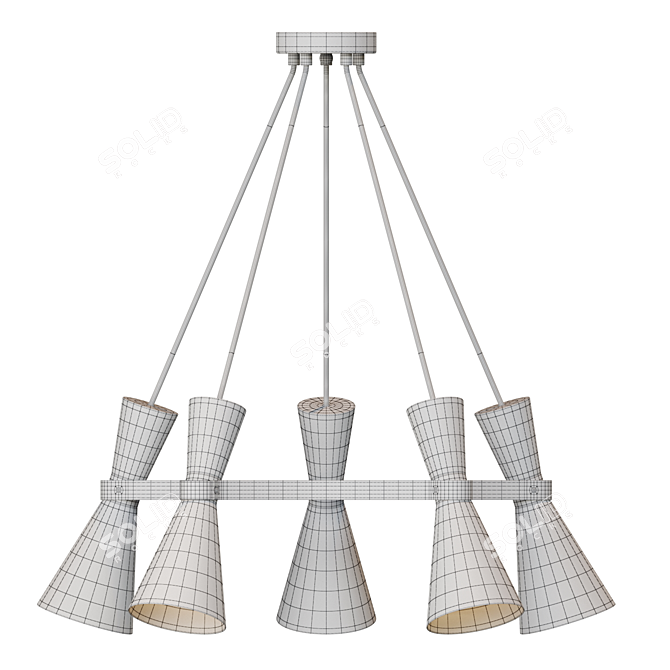 VANDA 5 Brown Metal Chandelier 3D model image 3