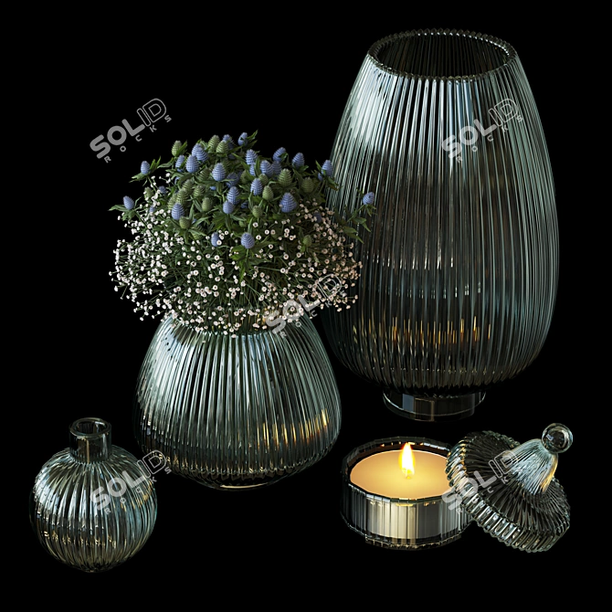 Title: Elegant Glass Vase 3D model image 1