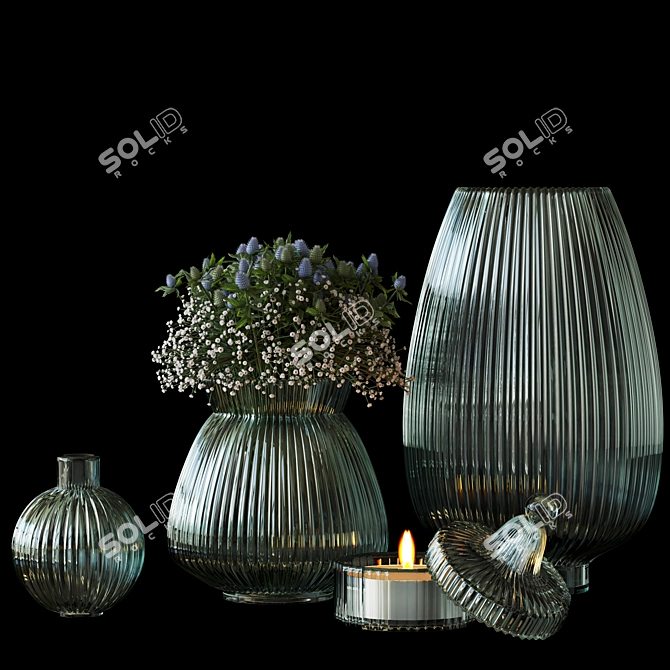 Title: Elegant Glass Vase 3D model image 5