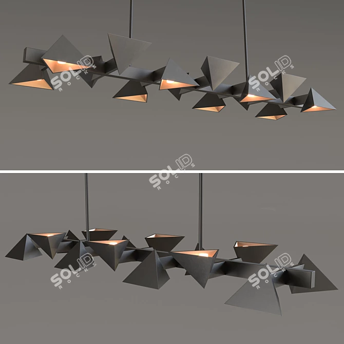 Scandinavian Minimalist Black Metal Fixture 3D model image 1