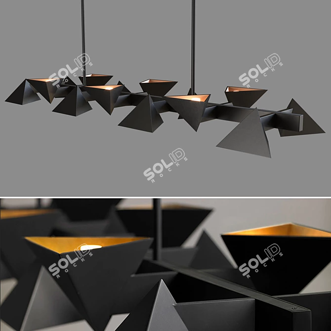 Scandinavian Minimalist Black Metal Fixture 3D model image 2