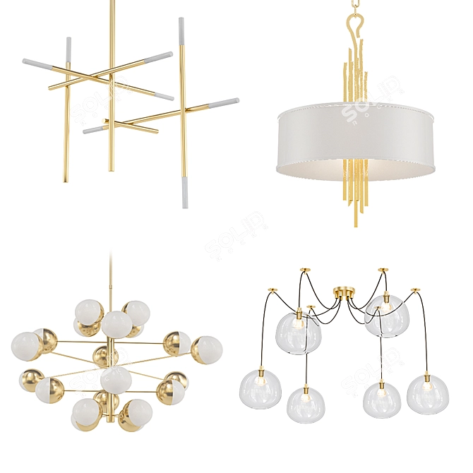 Modern Chandelier Collection 3D model image 1