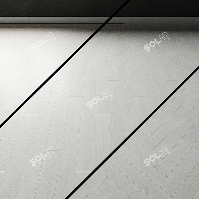 Crystal White Oak Parquet: Bleached Beauty 3D model image 1