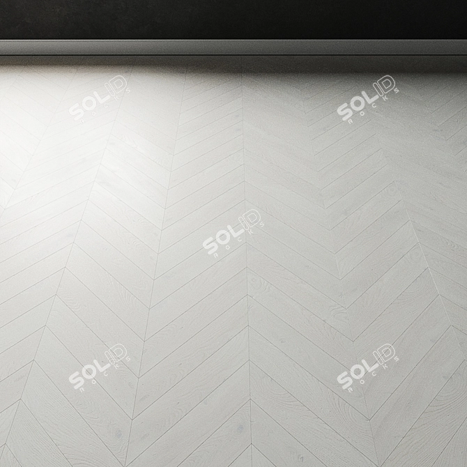 Crystal White Oak Parquet: Bleached Beauty 3D model image 3