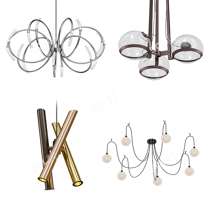 Modern Chandelier Collection 3D model image 1