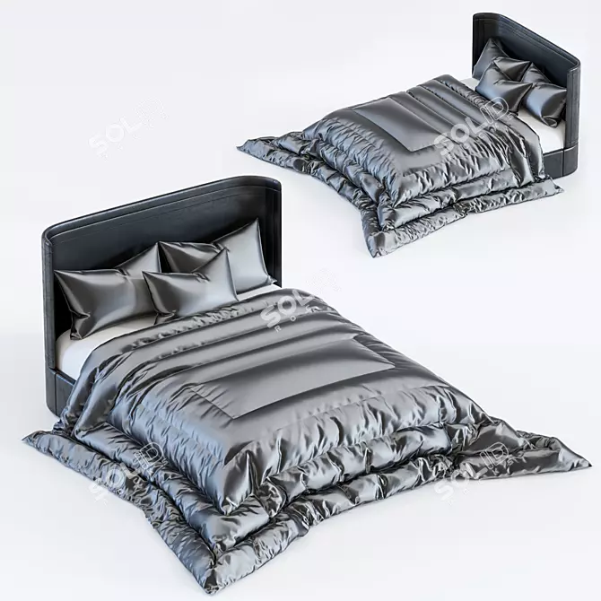 Minimalist Modern Bed 008 3D model image 1