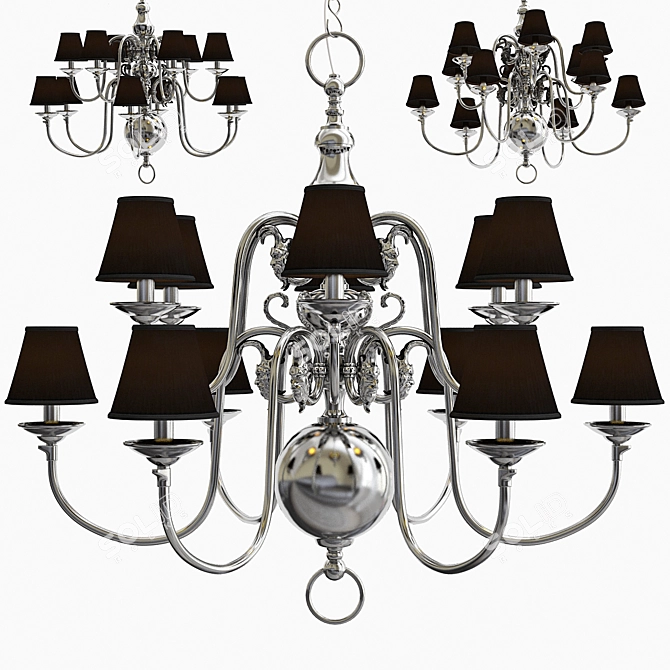 Elegant Eichholtz La Chapelle Silver Chandelier 3D model image 3