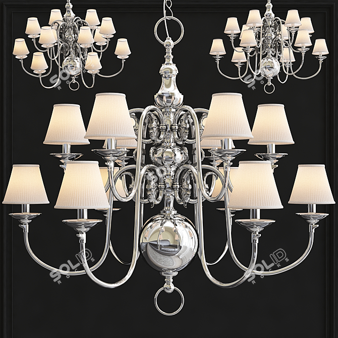 Elegant Eichholtz La Chapelle Silver Chandelier 3D model image 4