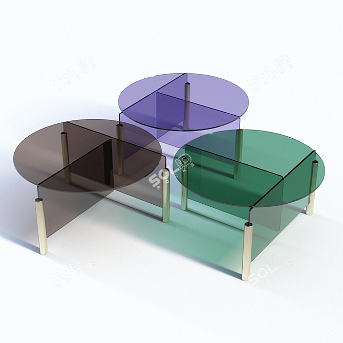 Sleek Pivot Glass Table 3D model image 1