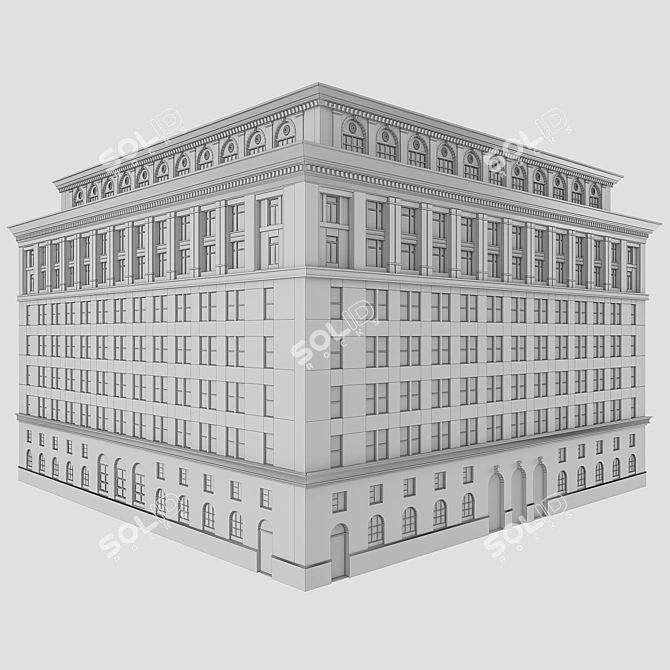 Vintage Architectural Gem 3D model image 8