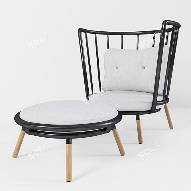 Minimalist Pipe Armchair by KUN 3D model image 3