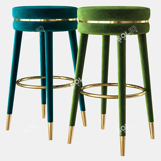 Elegant Parisian Bar Stool 3D model image 1