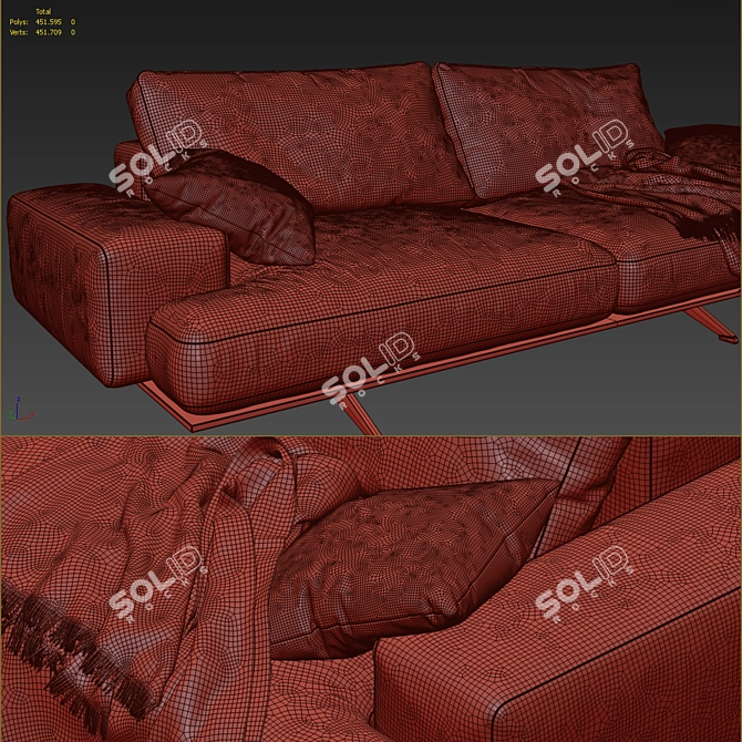 Desiree Platz Sofa: Stylish 3D Model 3D model image 4