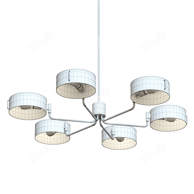 Sleek Nickel Axle Chandelier 3D model image 3