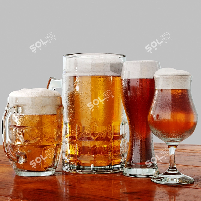 Sip in Style with Beer Mugs 3D model image 1