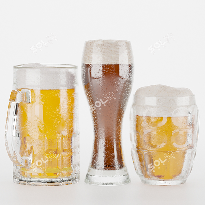Sip in Style with Beer Mugs 3D model image 5
