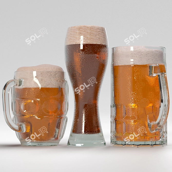 Sip in Style with Beer Mugs 3D model image 7