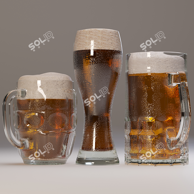 Sip in Style with Beer Mugs 3D model image 8