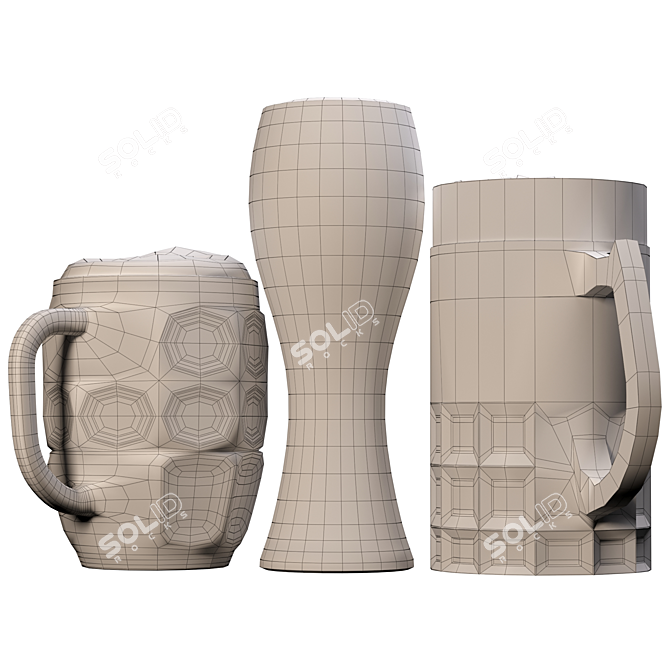 Sip in Style with Beer Mugs 3D model image 9