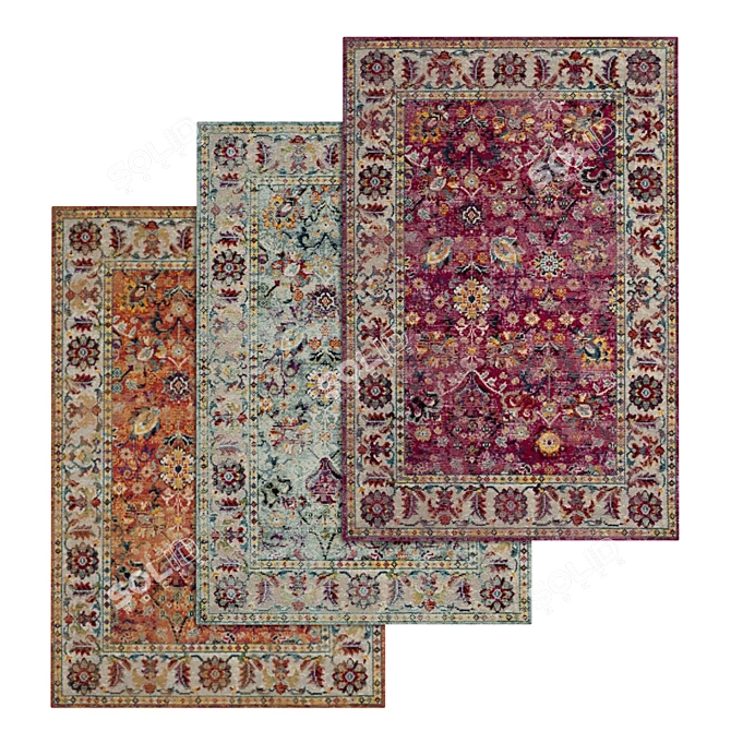 Versatile Carpets Set: High-Quality Textures & Multiple Variants Available 3D model image 1