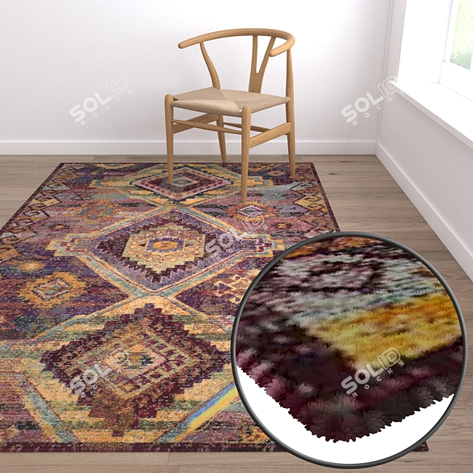 Short Unique Title: High-Quality Carpet Set 3D model image 5