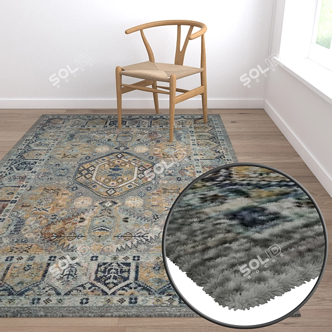 High-Quality Carpet Set 3D model image 5