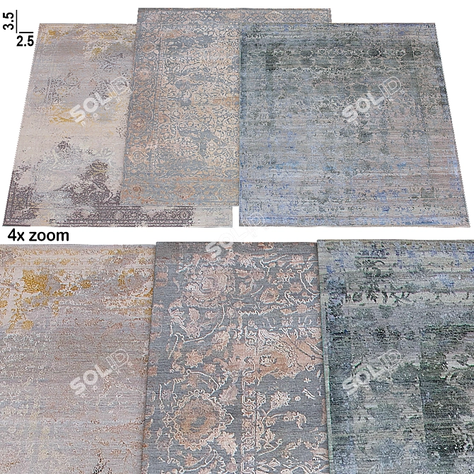 Vintage Carpet Collection 3D model image 1