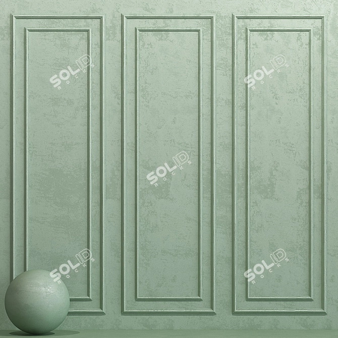 Smoke Green Decorative Plaster with Molding 3D model image 1