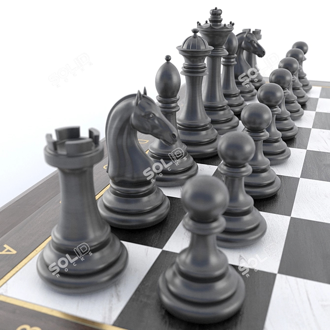 Strategic Battle: Classic Chess 3D model image 2