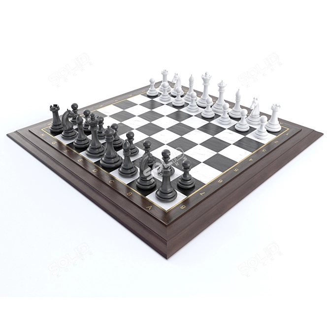 Strategic Battle: Classic Chess 3D model image 6