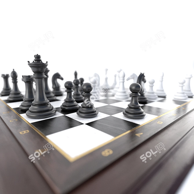 Strategic Battle: Classic Chess 3D model image 8