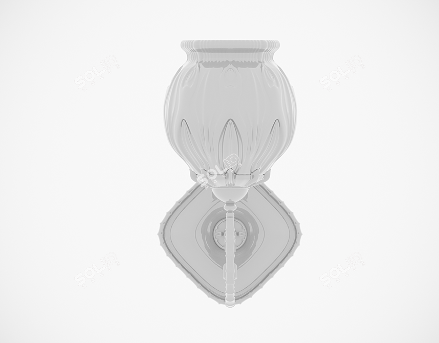 Elegant Gothic Wall Sconce 3D model image 5