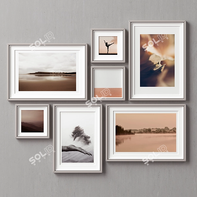 Multi-Colored Picture Frames Set 3D model image 2