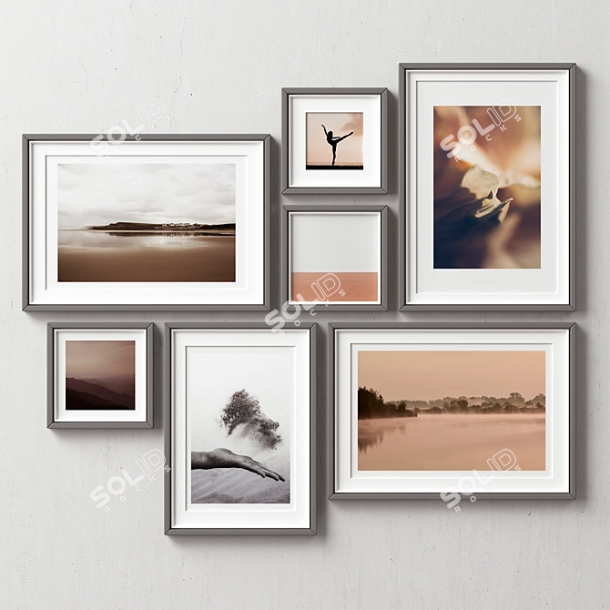 Multi-Colored Picture Frames Set 3D model image 4