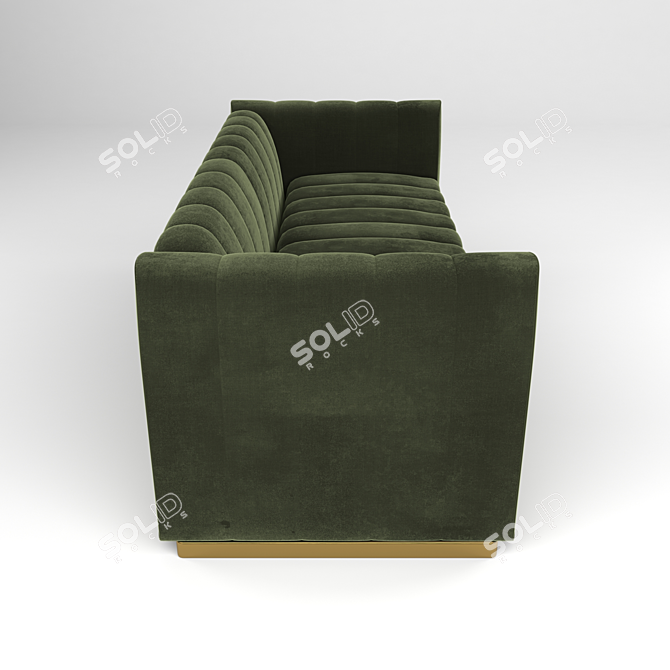 Stylish Green Sofa: 2100mm Dimensions 3D model image 2