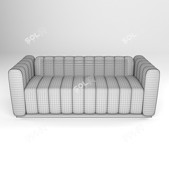 Stylish Green Sofa: 2100mm Dimensions 3D model image 4