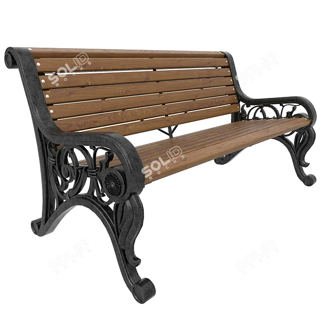 Park Serenity City Bench 3D model image 1