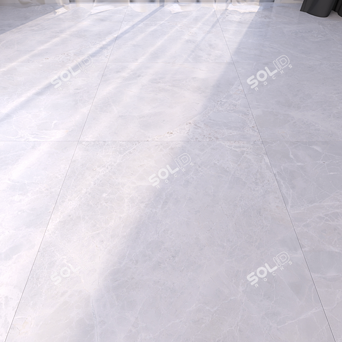 Alpha Bianco Marble Floor: Multi-Texture, High Quality Material 3D model image 1