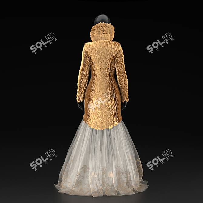 Elegant Alexander McQueen Dress Set 3D model image 2